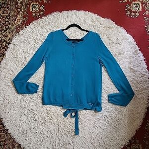 Twin Set Simona Barbieri Cardigan Sweater Teal Button Front Cardi